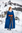 BRIGID - Vikinga kjole, bomuld blå, broderi