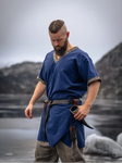 LOKI - Vikingtunika, korte ærmer, cotton blå
